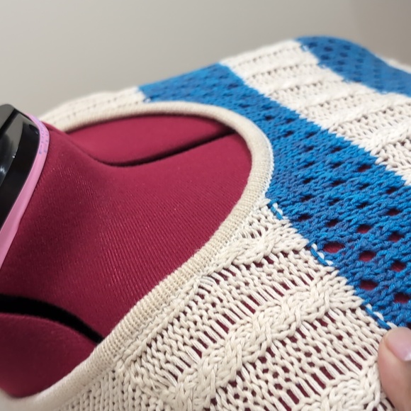 RD Style| Blue And White Striped Knit Crew Neck Sweater - Picture 7 of 12